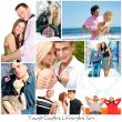 Set of different photo. Different couples in different places an