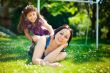 Artistic lifestyle photo happy family: adult woman and her daugh
