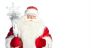 A traditional Christmas Santa Clause with staff isolated on whit