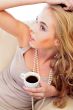 Morning coofee of a stylish woman