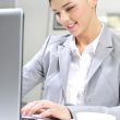 Young business woman on a laptop at her office. Working