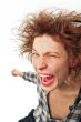 Crazy man portrait isolated background