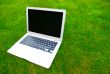 Laptop on grass