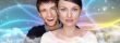 Portrait of beautiful futuristic style couple looking at camera 