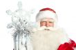 A traditional Christmas Santa Clause with staff isolated on whit