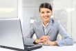 Beautiful business woman thinking about somethinking while worki