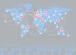 Global networking symbol of international comunication featuring
