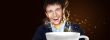 Portrait of a young man drinking coffee and looking at camera. S