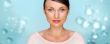 Close-up portrait of sexy caucasian young woman with beautiful e
