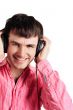 Young man wearing headphones