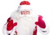 Christmas theme: Santa Claus bowing something from his arms
