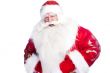 Traditional Santa Claus giving a big `ho ho ho` belly laugh. Iso