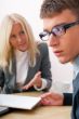Young successful business people are working in the office.