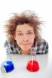Crazy man portrait isolated background