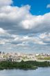 Urban cityscape banner, top view