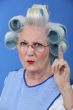 Old woman waving her finger in disapproval