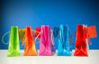 Row of colorful bags
