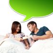 Closeup portrait of a happy young couple relaxing on