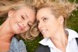 Two friended woman at park