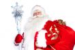 A traditional Christmas Santa Clause with staff isolated on whit