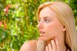 Face of the young beautiful sexy woman outdoors