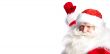 Santa Claus pointing his hand isolated ov<spa