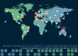 World map with hot points of connections n<sp