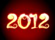 Date New Year 2012 on dark red background