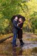 Pair in autumn park