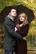 Couple in autumn park