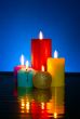 Five burning colourful candles