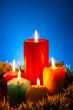 Five burning colourful candles