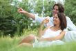 Couple sitting in the grass