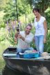 Couple in a fishing boat