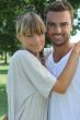 Portrait of a young couple in the countryside