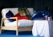 White sofa with pillows