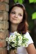 The girl with a bouquet