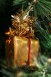 Gold box of a gift 
