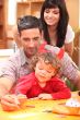 portrait of a little girl and parents