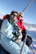 Old couple on aerial lift