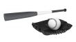 Baseball bat and glove