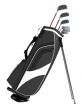 Black bag with golf clubs