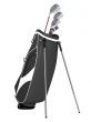 Black bag with golf clubs