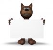 cat wih blank sign