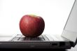 Apple On A Laptop