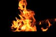 Picture with red flame on the black background