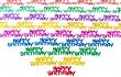 Colourful background of multicolored happy birthday confetti pieces