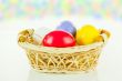 Colorful Easter eggs in a basket