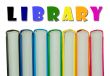 Row of colorful books` spines - Library concept