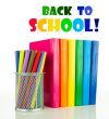 Row of colorful books - Back to school concept